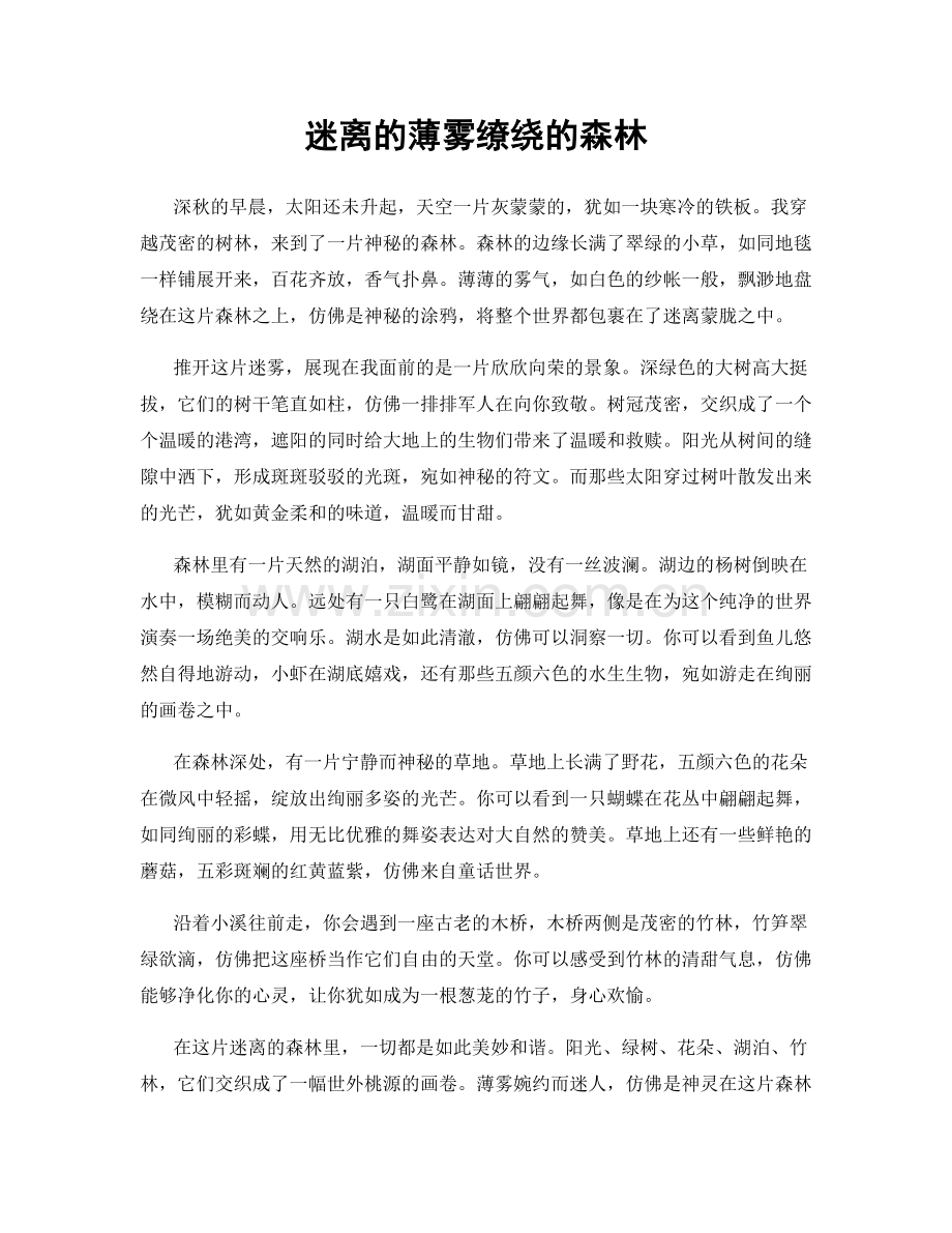 迷离的薄雾缭绕的森林.docx_第1页