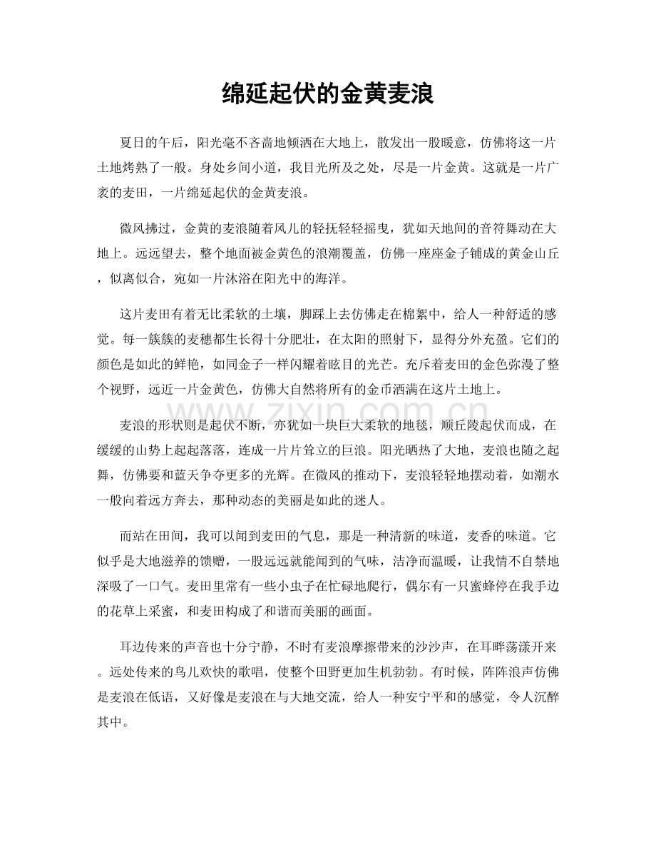 绵延起伏的金黄麦浪.docx_第1页