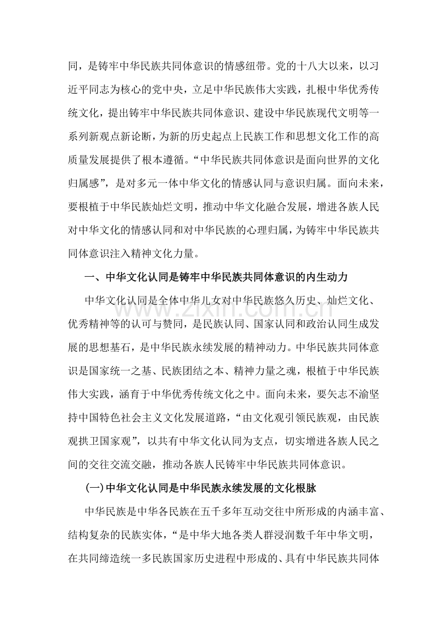 2024年铸牢中华民族共同体意识党课讲稿【四篇】供参考可编辑.docx_第2页