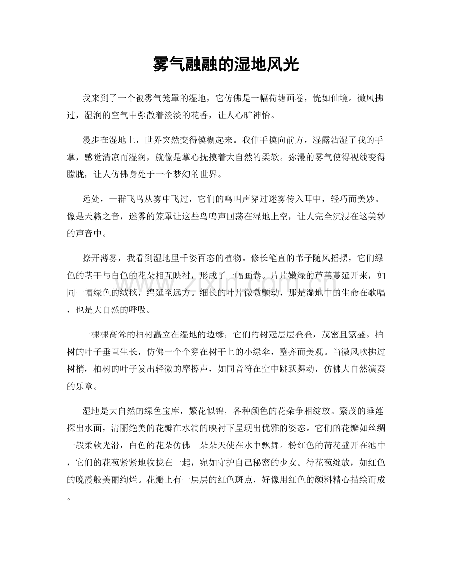 雾气融融的湿地风光.docx_第1页