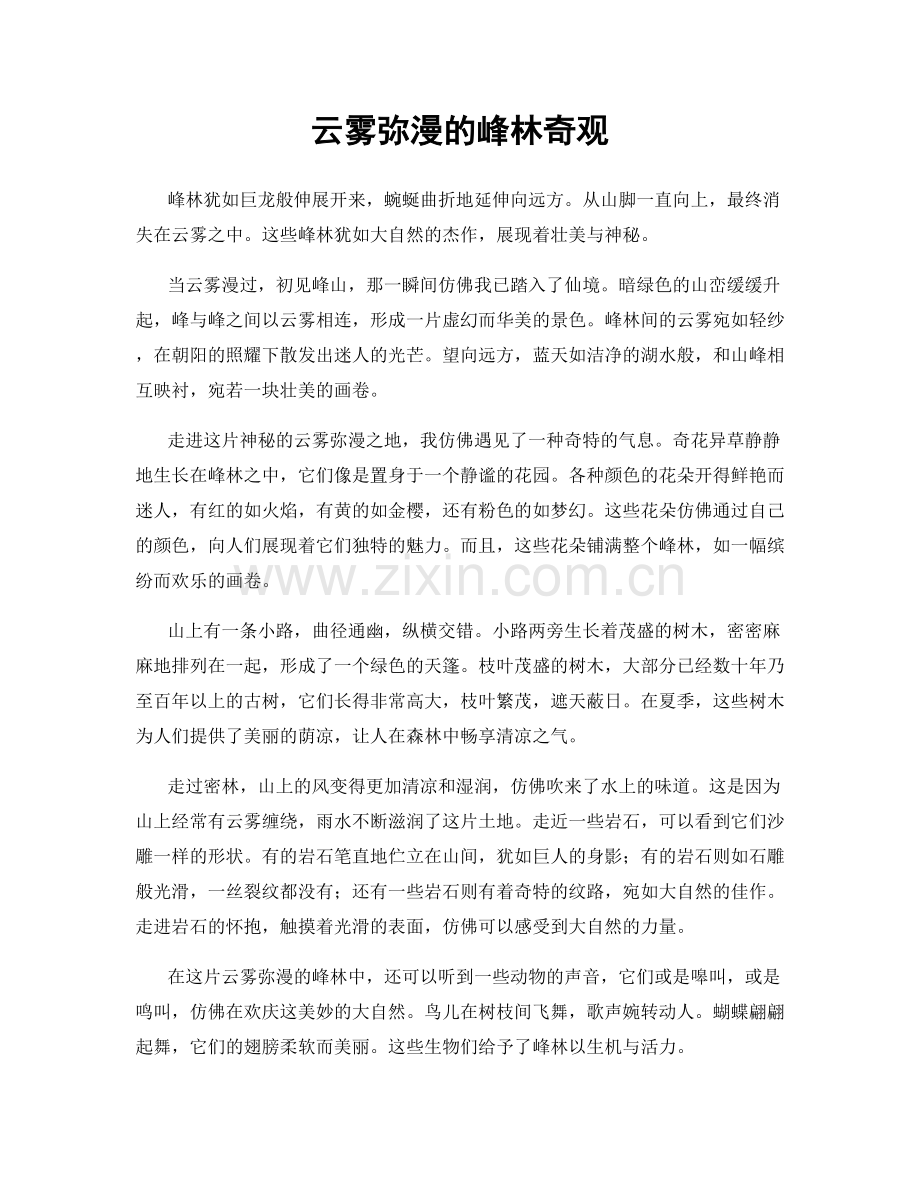 云雾弥漫的峰林奇观.docx_第1页