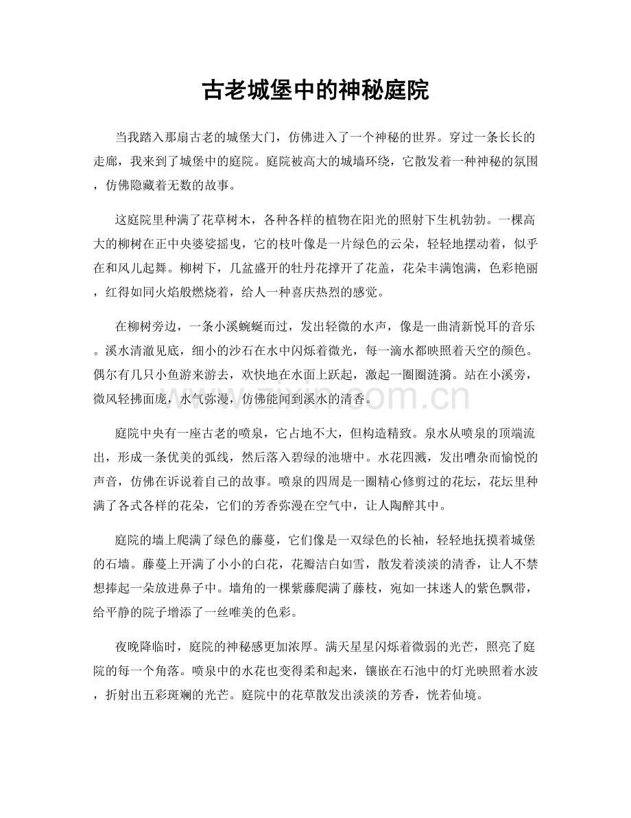 古老城堡中的神秘庭院.docx_第1页