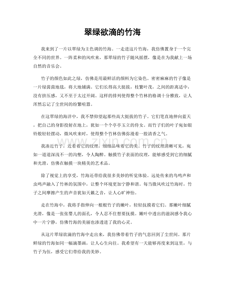 翠绿欲滴的竹海.docx_第1页