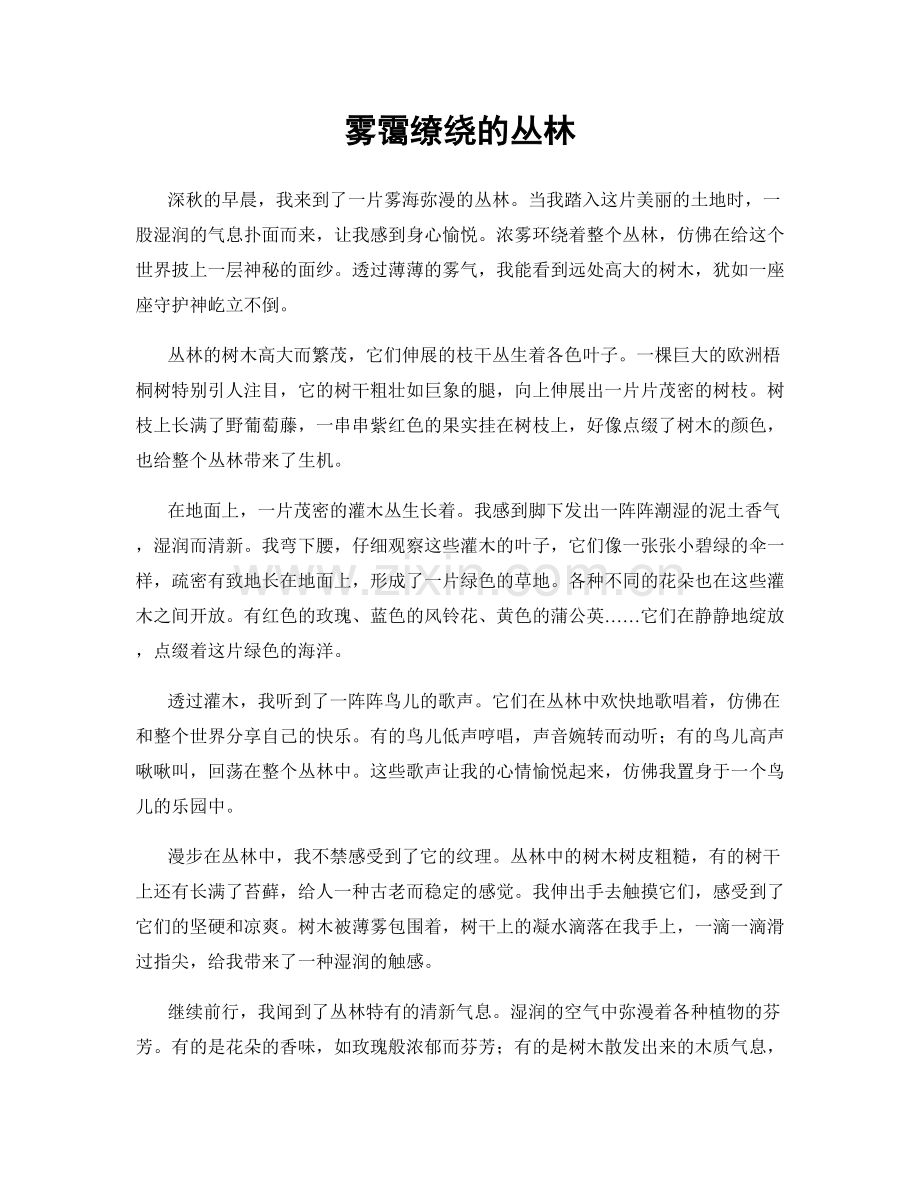 雾霭缭绕的丛林.docx_第1页