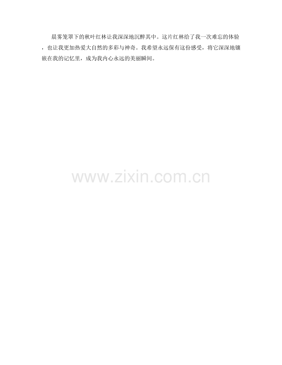 晨雾笼罩下的秋叶红林.docx_第2页