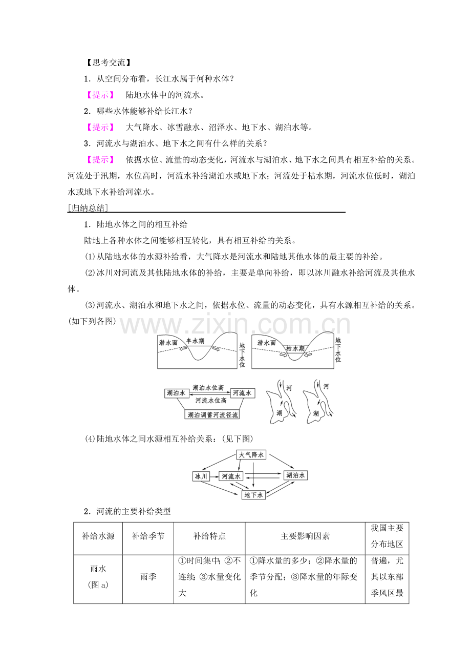 2019课标版高中地理必修一同步学案：第3章-地球上的水-第1节-自然界的水循环-Word版含答案.doc_第3页