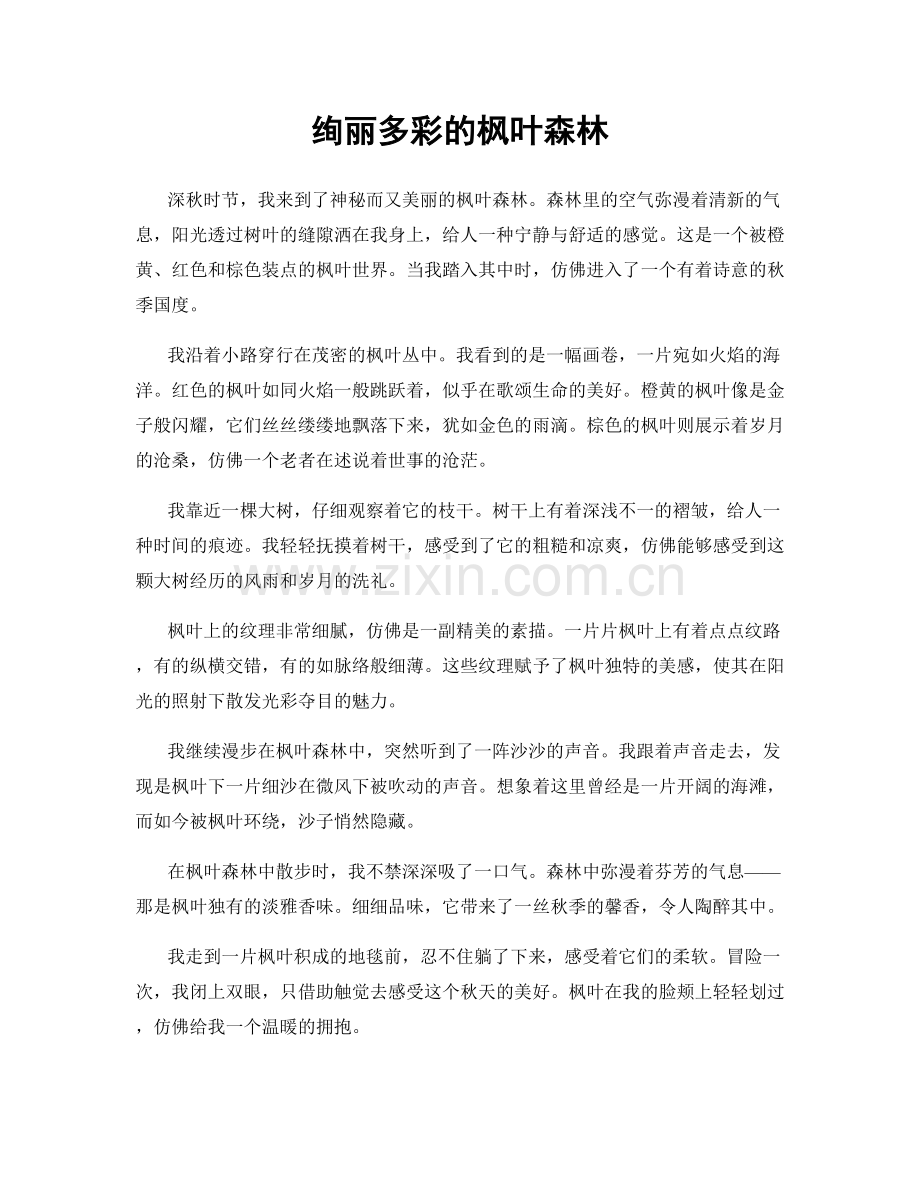 绚丽多彩的枫叶森林.docx_第1页