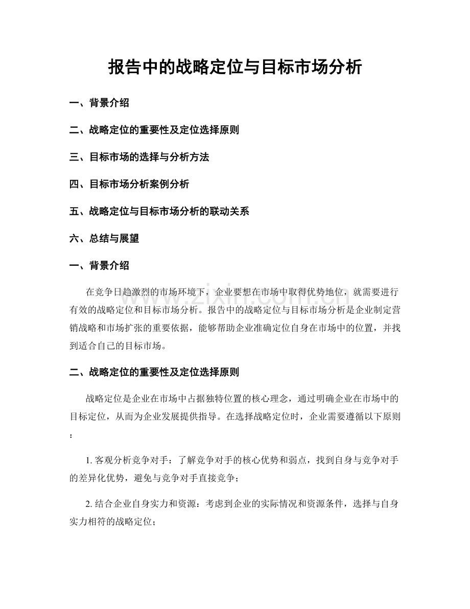 报告中的战略定位与目标市场分析.docx_第1页