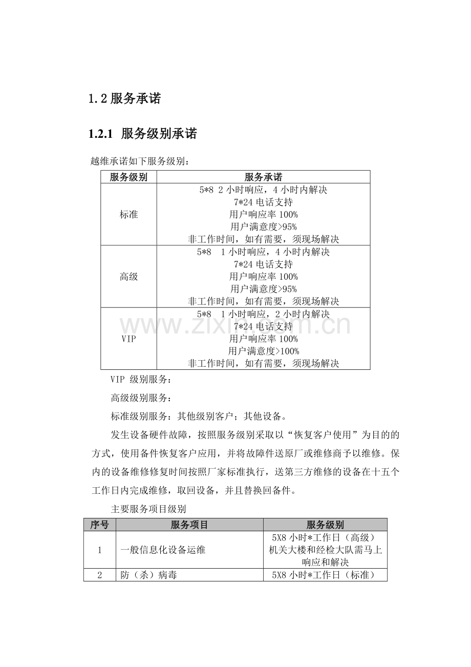 服务水平质量承诺及服务管理方案全案本科论文.doc_第3页