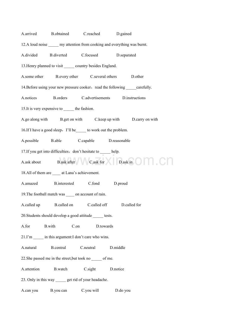 2021年河南专升本公共英语模拟试题及答案新编.doc_第2页