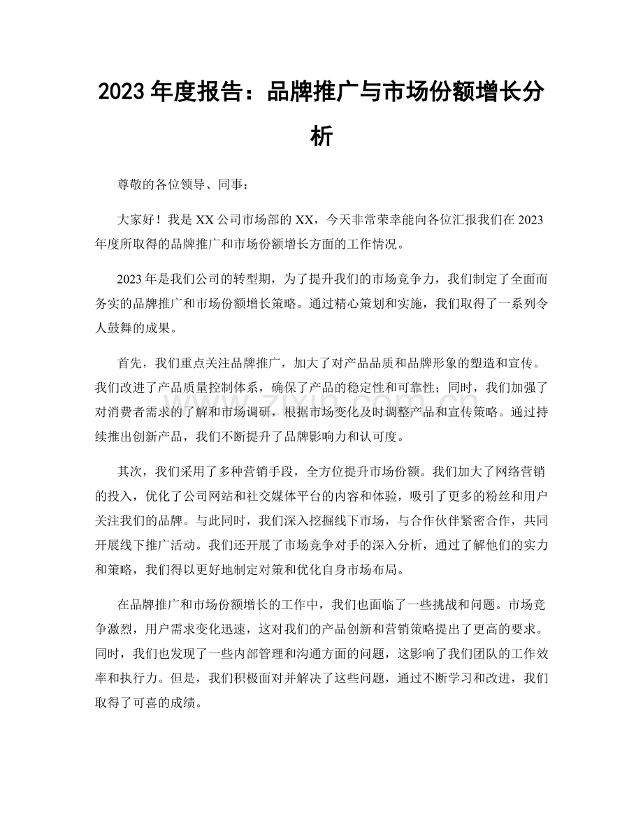 2023年度报告：品牌推广与市场份额增长分析.docx_第1页