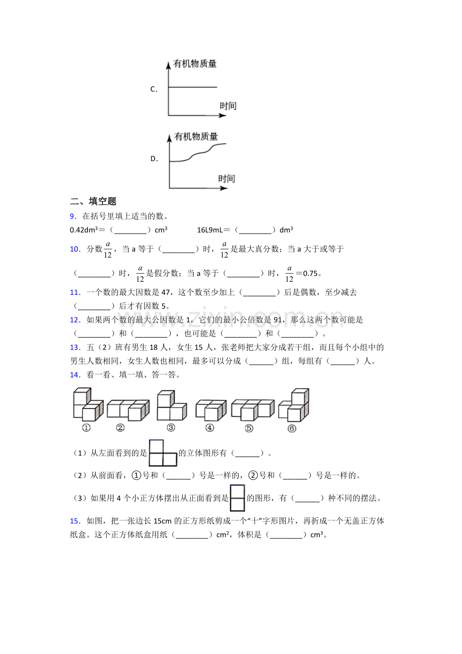 山东省济南市山东师范大学附属小学数学五年级下册期末试卷(培优篇).doc_第2页