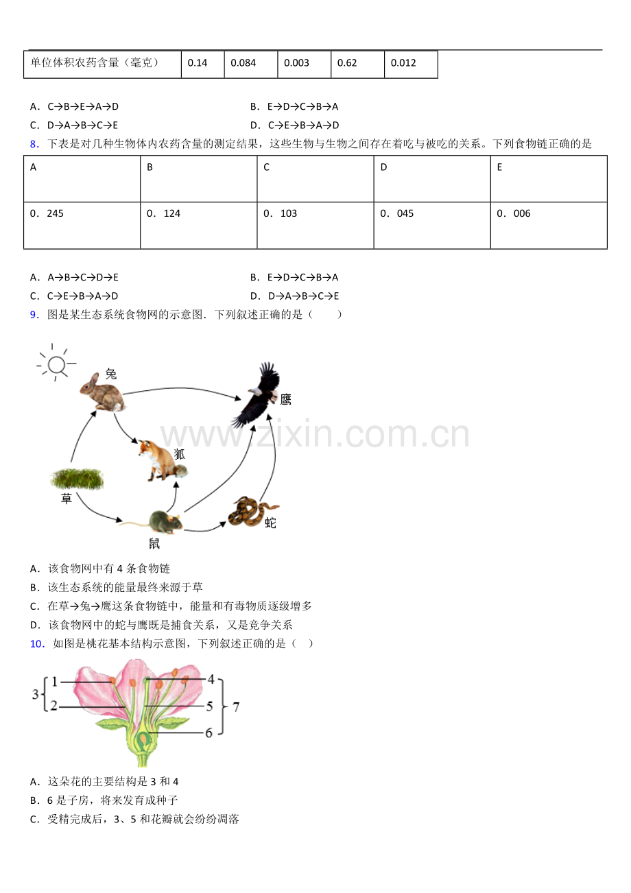 长沙市湖南师大附中七年级上册期中生物期中试卷.doc_第2页