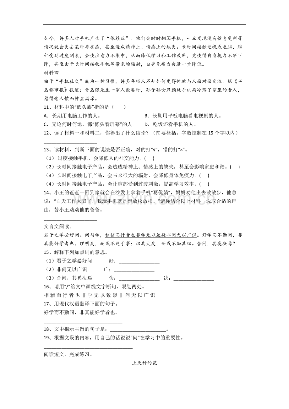 浙江省杭州市学军小学小学语文五年级下册期末试卷(含答案).docx_第3页