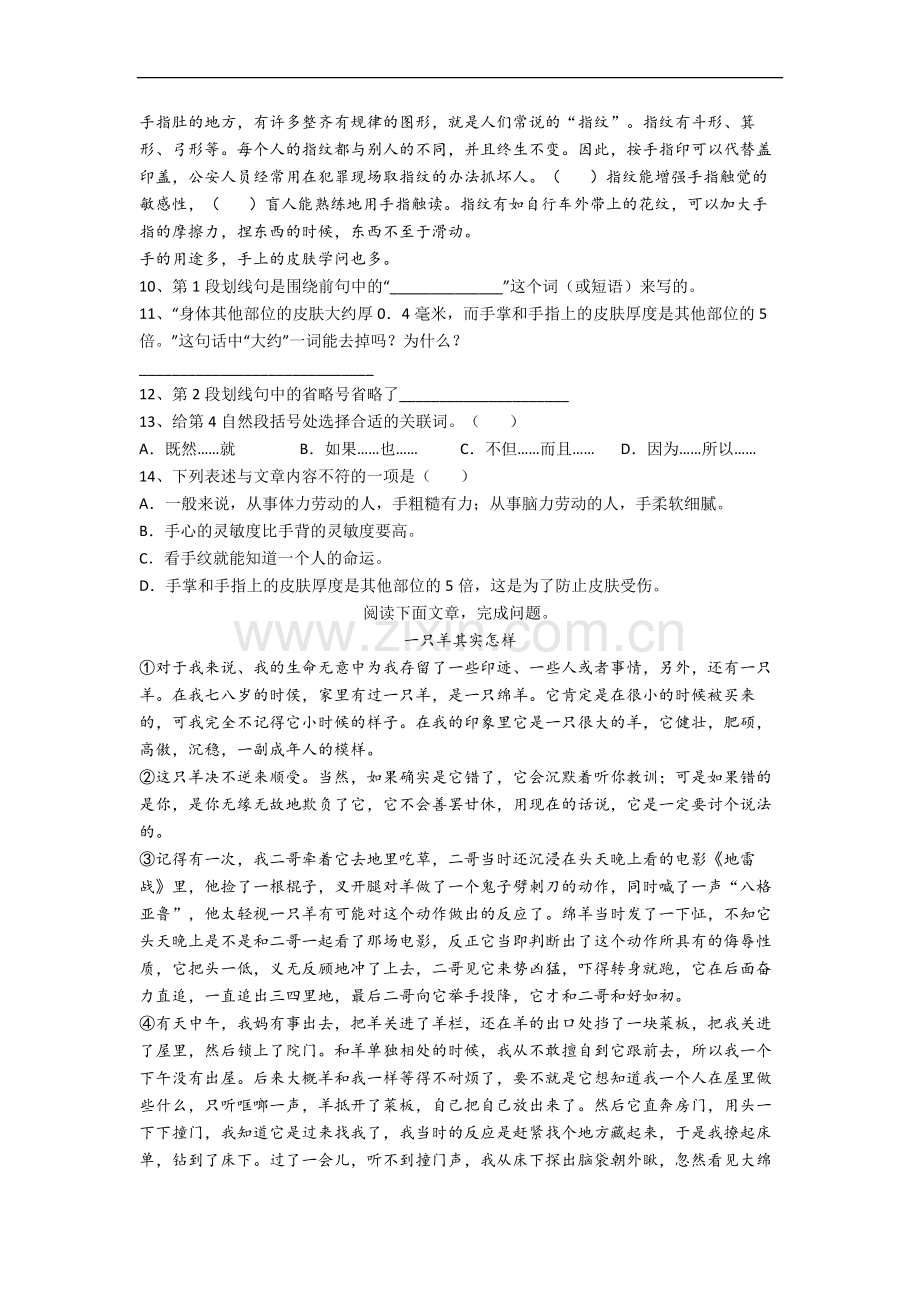 部编版六年级上学期期末语文复习试卷测试题(附答案解析).docx_第3页