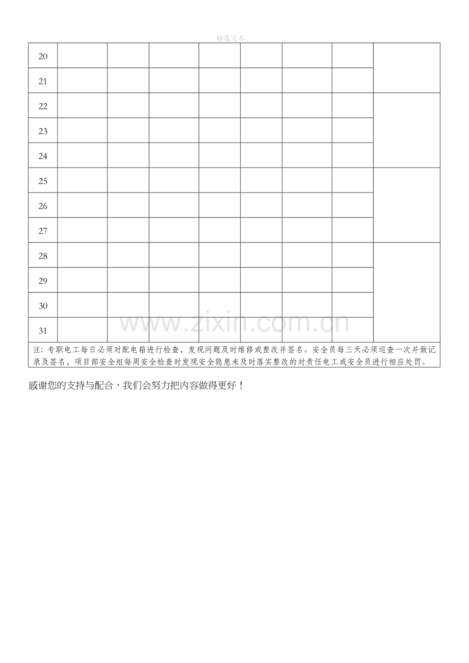 施工现场配电箱每日检查记录表41887.doc_第2页