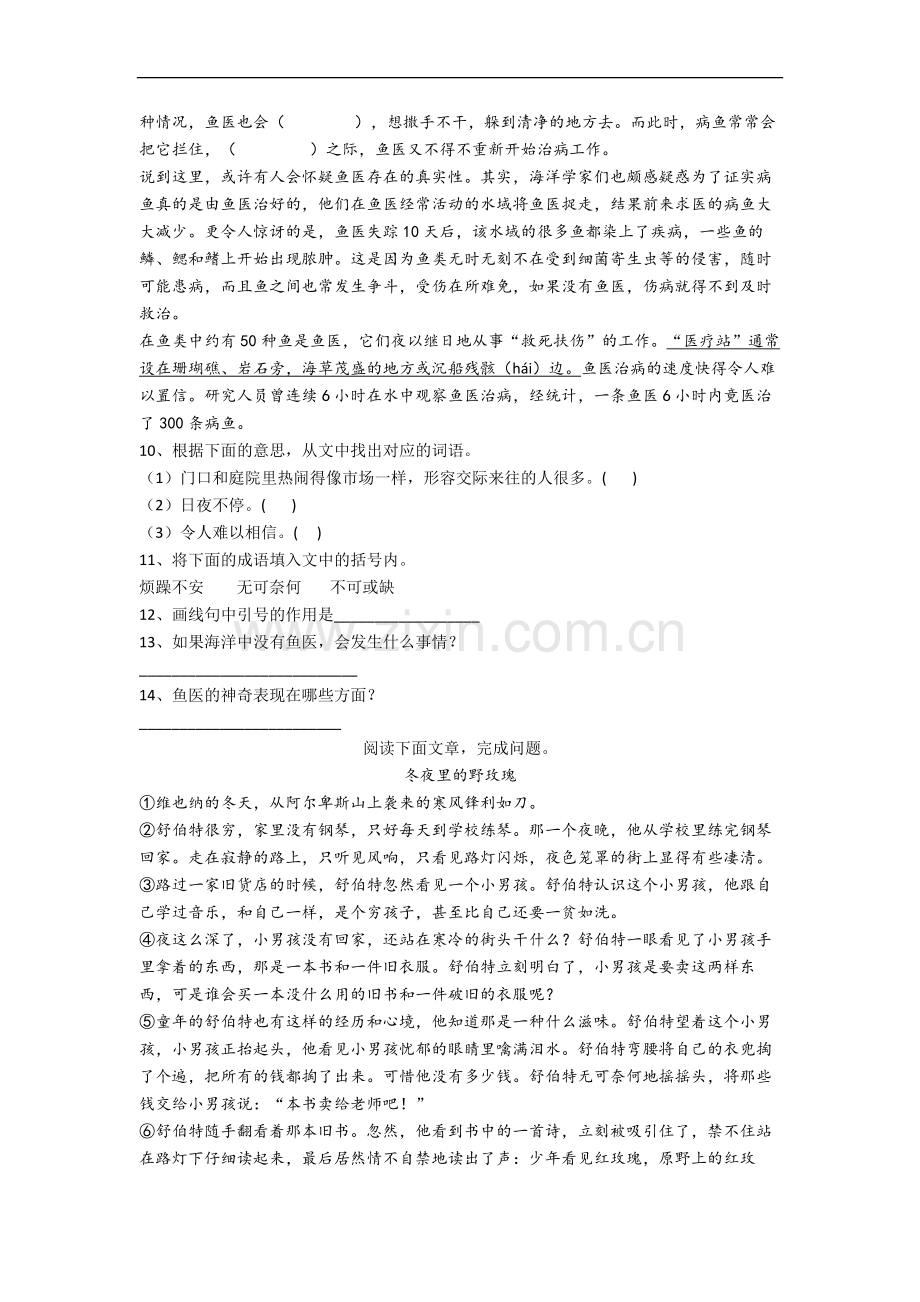 部编版小学语文六年级上册期中质量试题测试题(含答案).docx_第3页