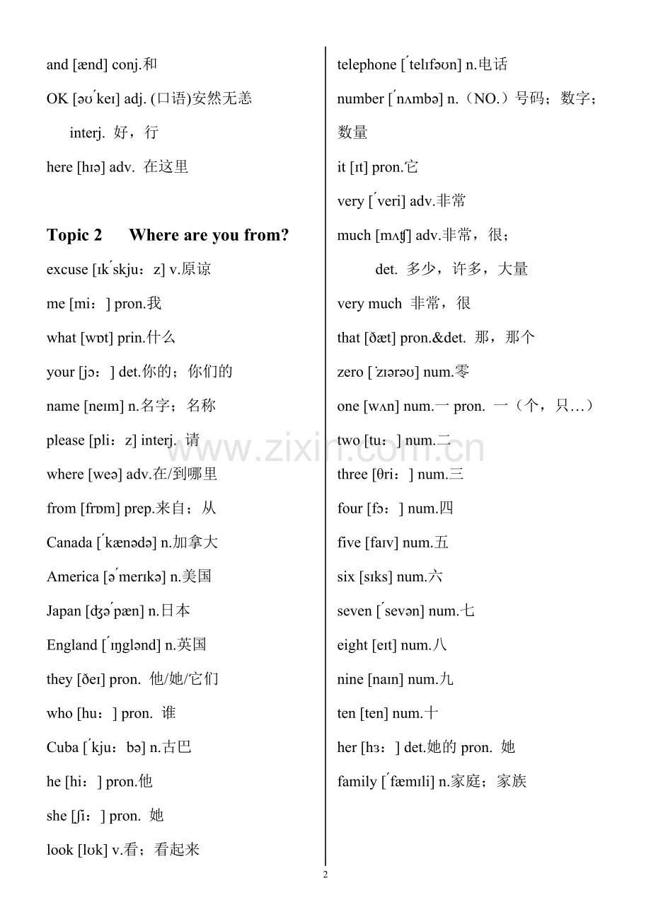 新版仁爱英语七年级上册单词表带音标.doc_第2页