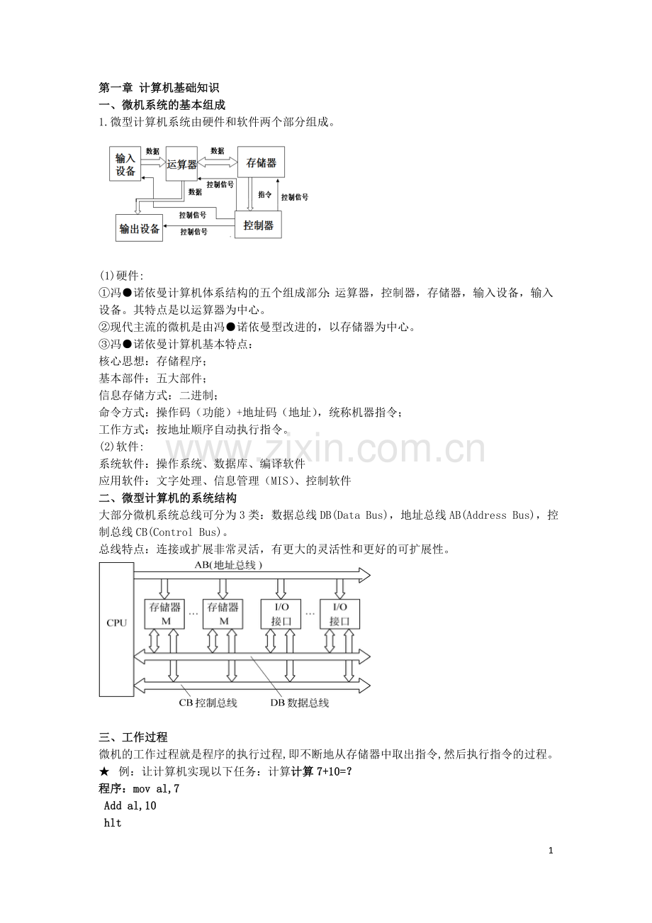 微型计算机原理及应用知识点总结.doc_第1页