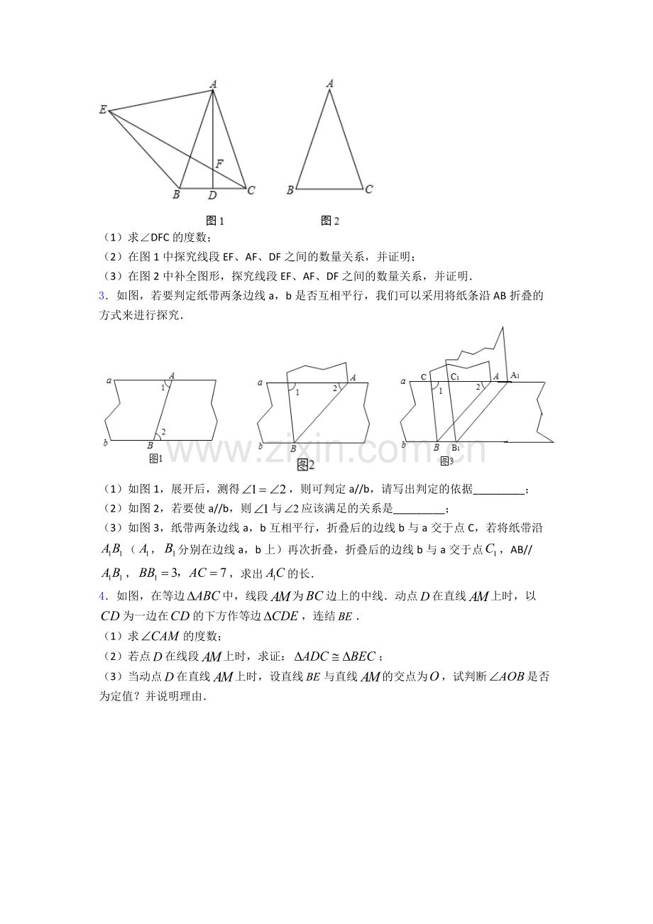 八年级上册压轴题数学考试试卷含详细答案.doc_第2页