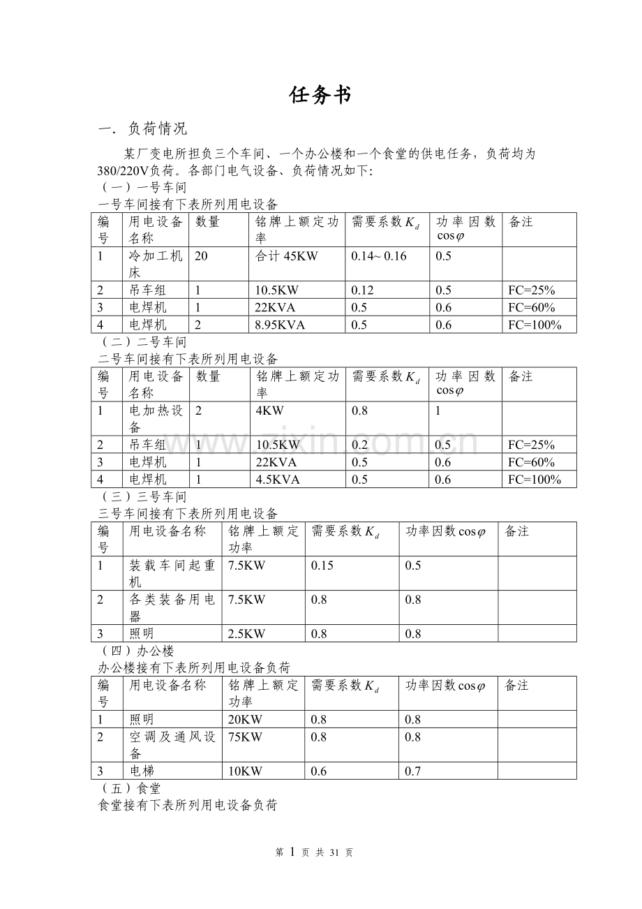 某加工厂供配电系统设计-供配电系统设计报告.doc_第2页