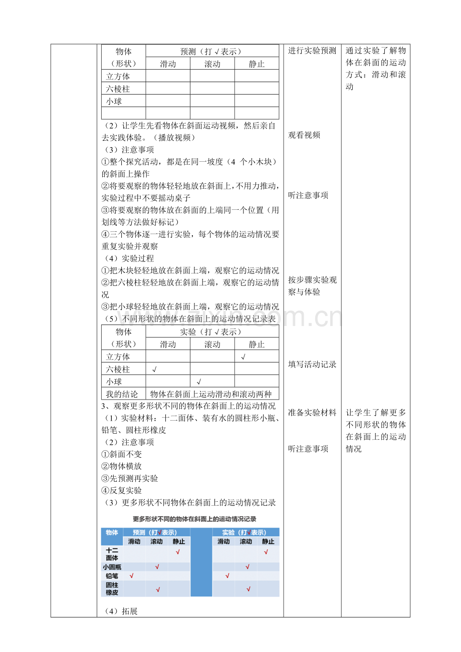 教科版小学科学三年级下册1.4《物体在斜面上运动》教案.doc_第2页