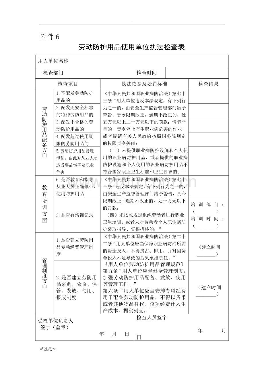 劳动防护用品专项检查表.doc_第3页