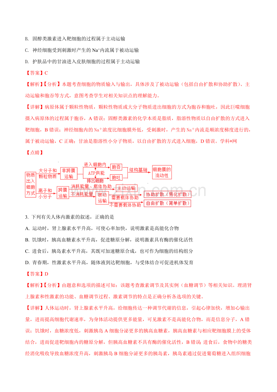 2018年高考真题：高考全国卷II理综生物试题解析(解析版).doc_第2页