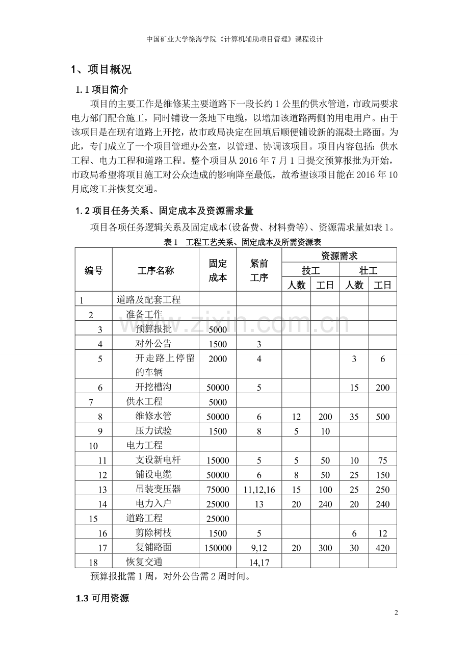 计算机辅助项目管理课程设计.doc_第3页