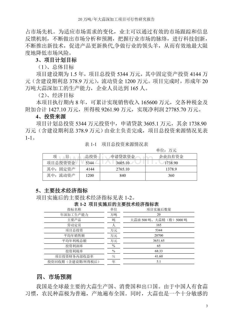 20万吨年大蒜深加工建设项目可行性研究报告.doc_第3页