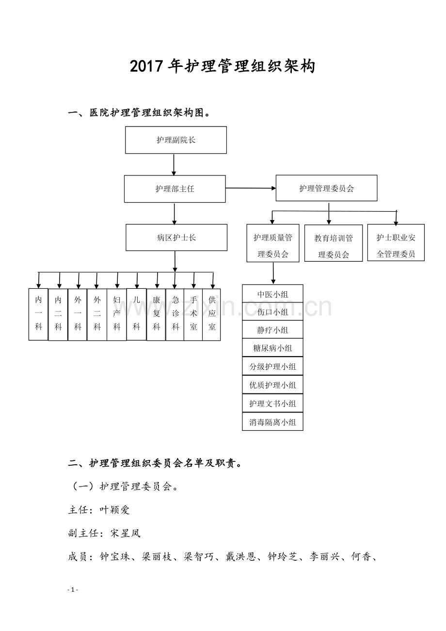 护理管理组织架构.doc_第1页