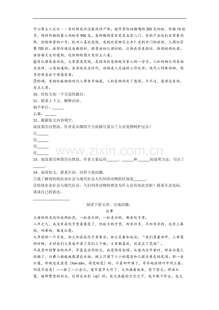 北京市中关村第一小学小学语文六年级上册期末试题(含答案).docx_第3页