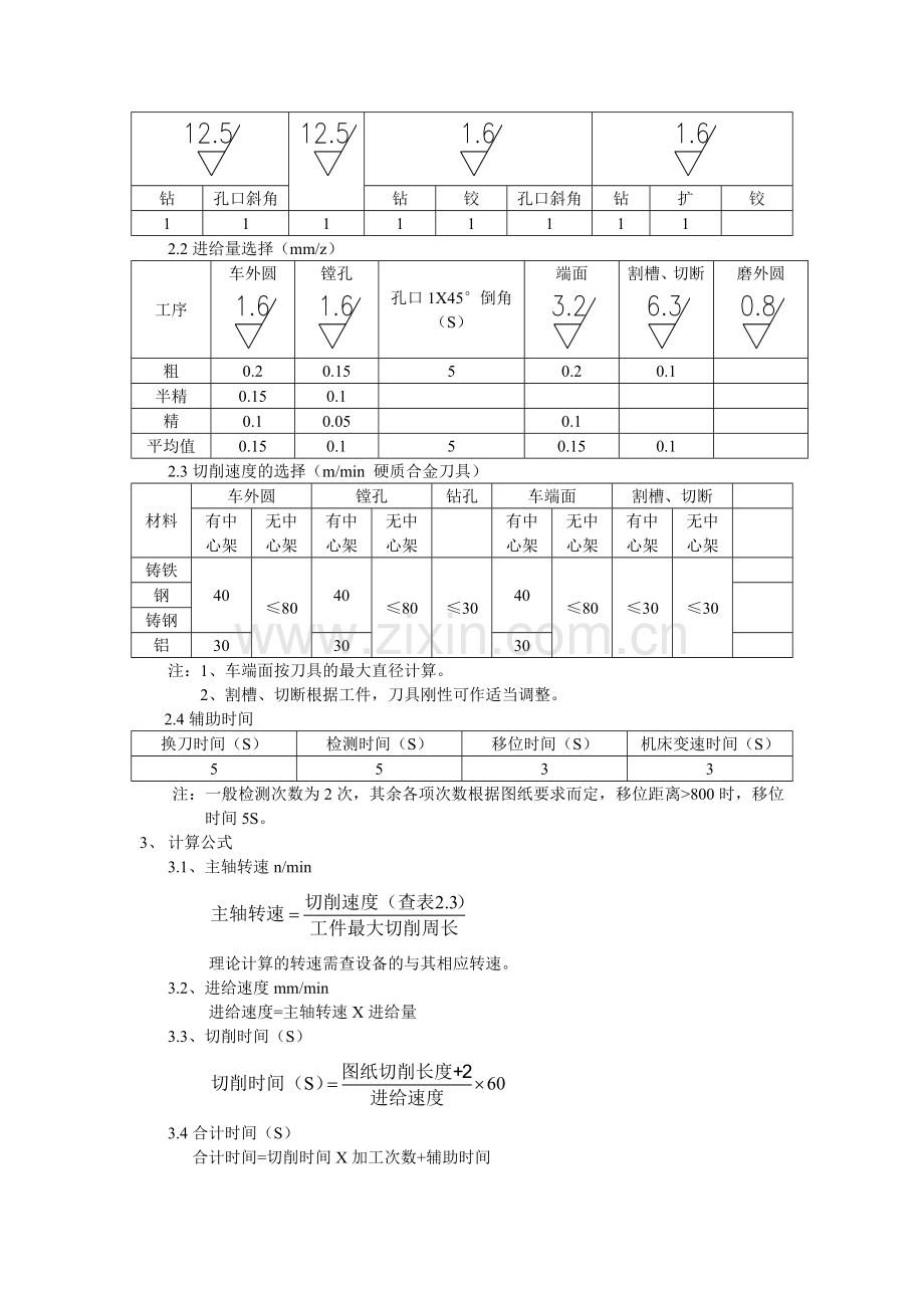 机加工工时计算方法(内部参考使用-初稿).doc_第2页