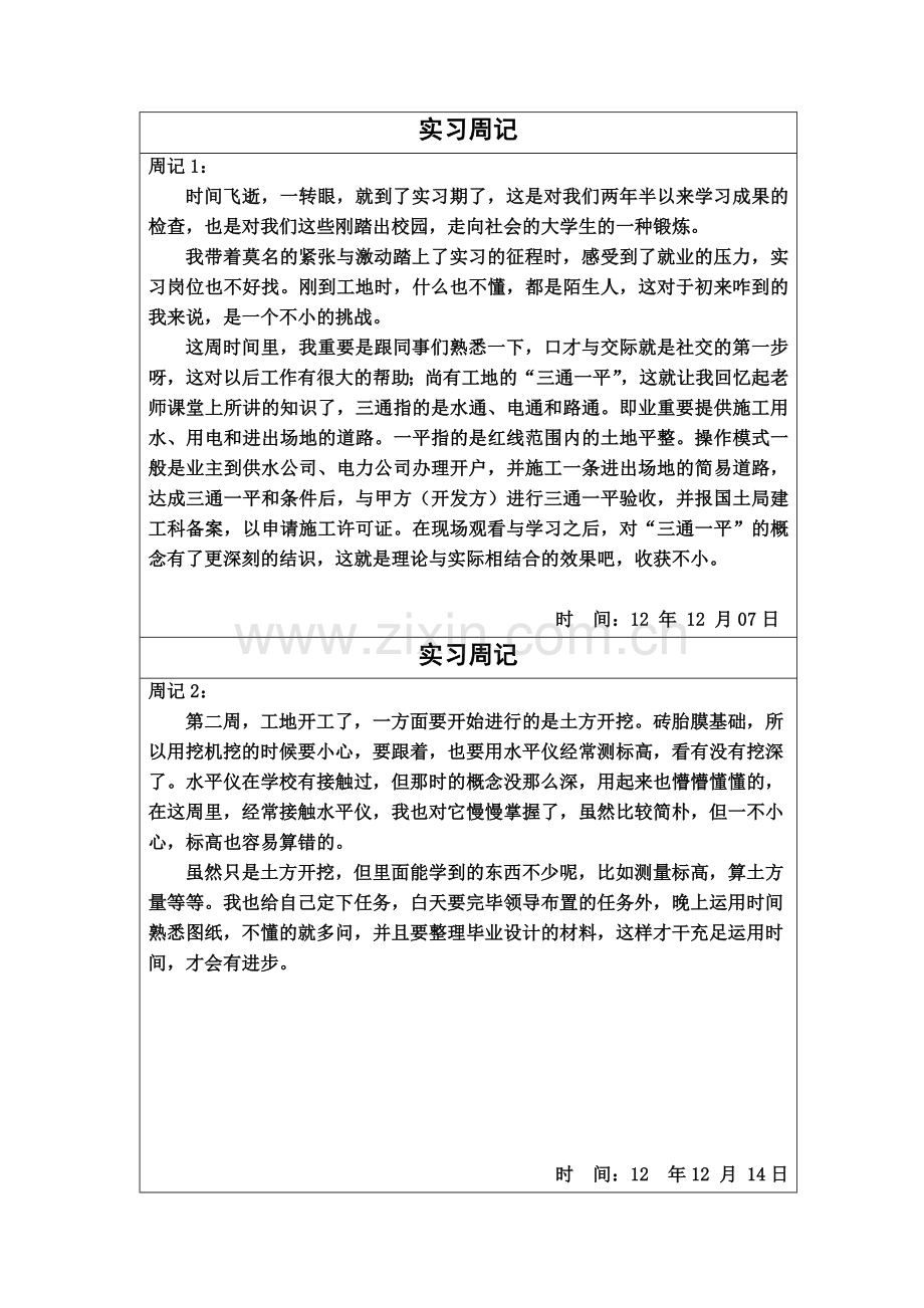 2023年施工员实习周记24篇.doc_第1页