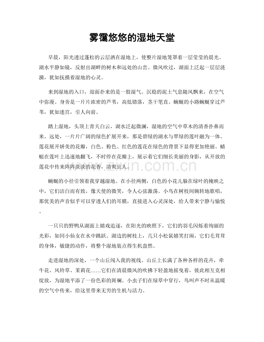 雾霭悠悠的湿地天堂.docx_第1页