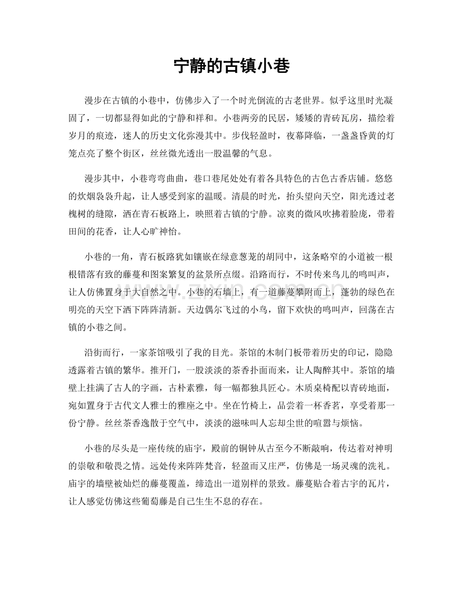 宁静的古镇小巷.docx_第1页