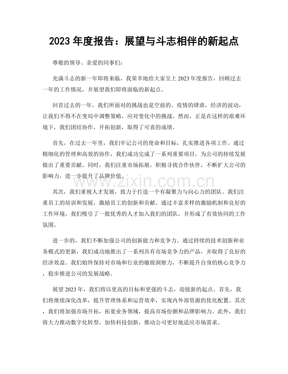 2023年度报告：展望与斗志相伴的新起点.docx_第1页