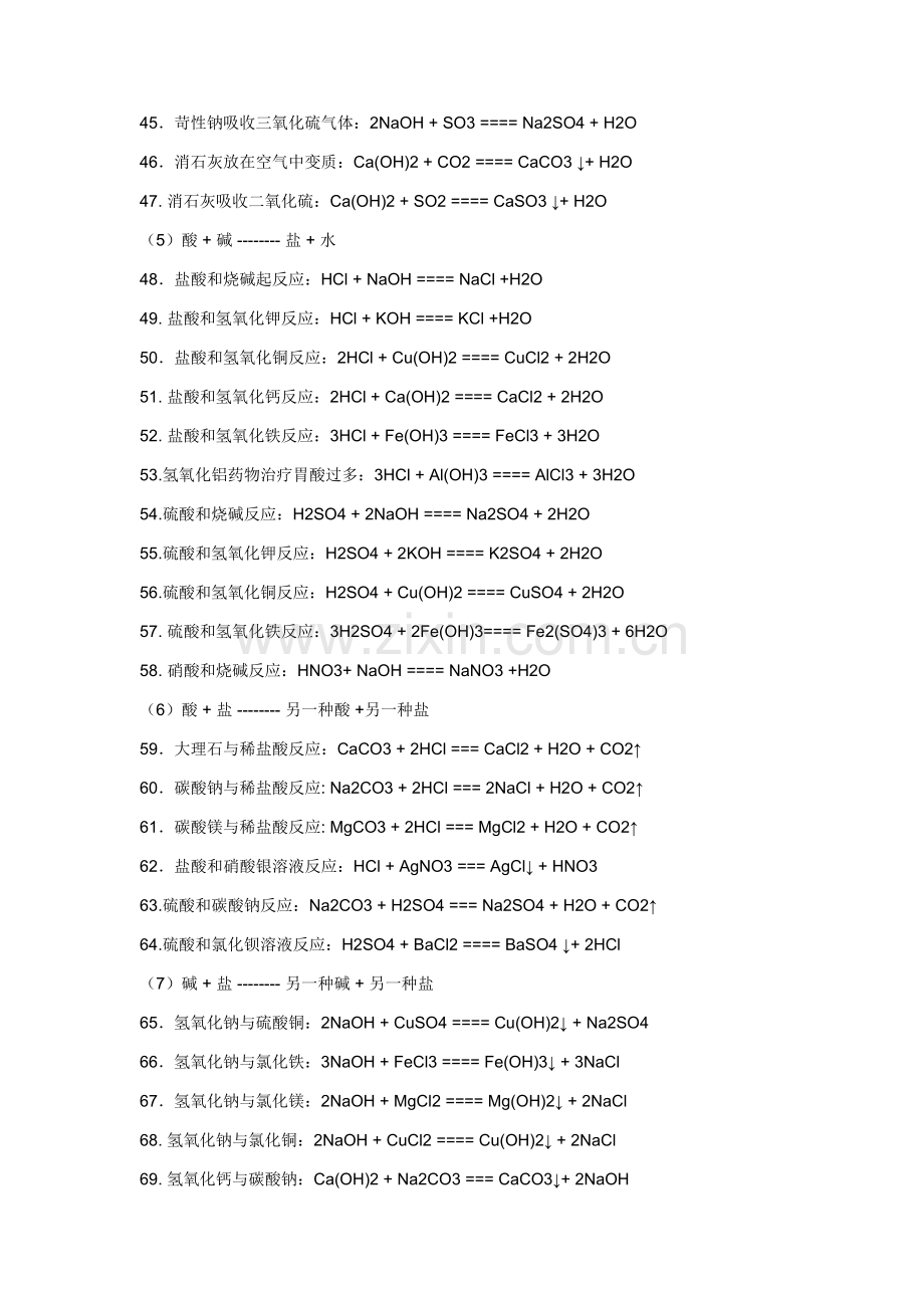 中考初中化学方程式大全.doc_第3页