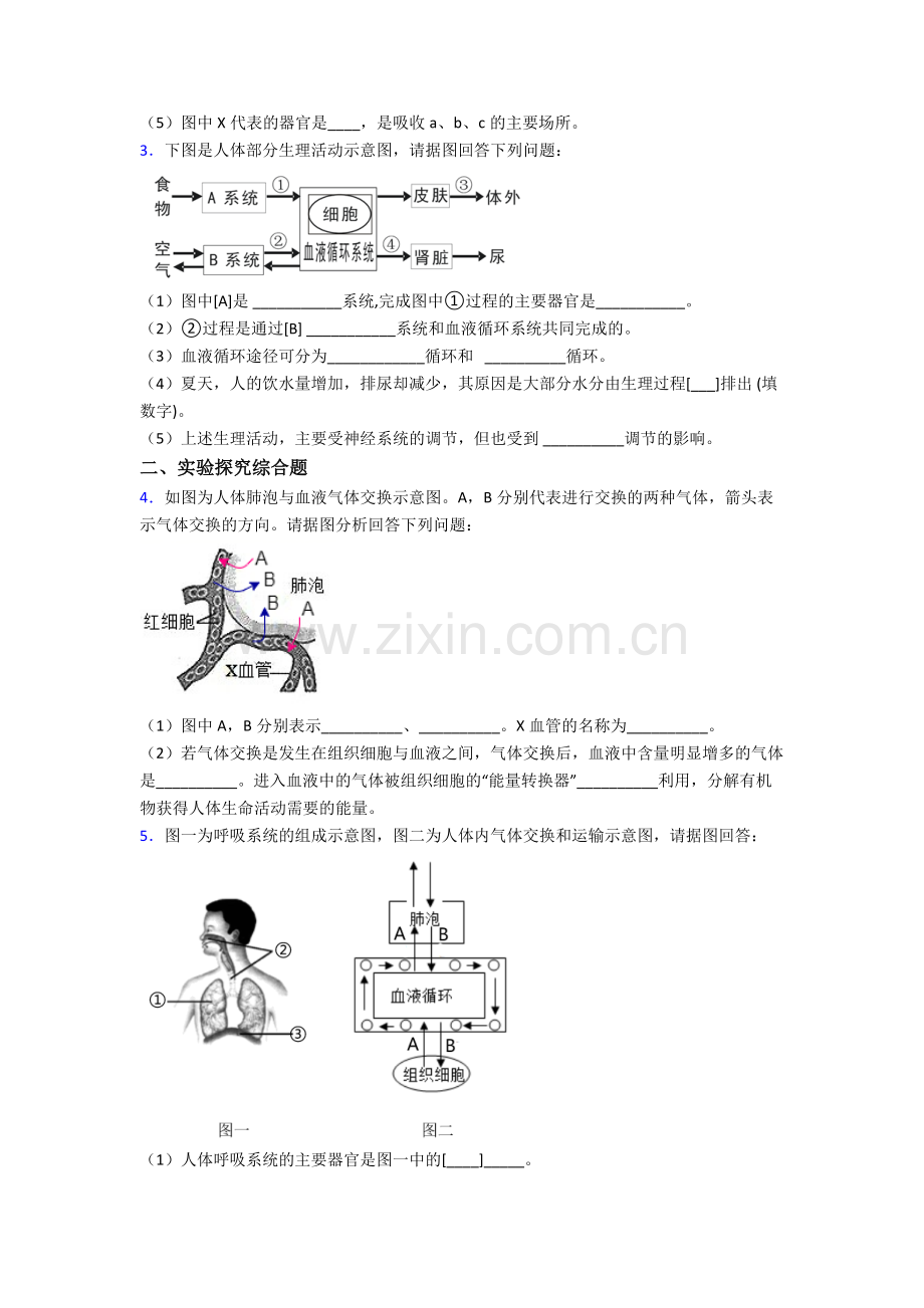 生物人教版七年级下册期末非选择题期末非选择题及答案.doc_第2页