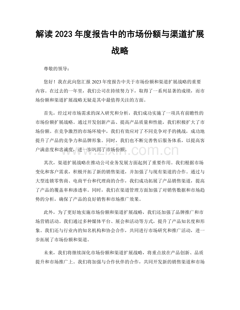 解读2023年度报告中的市场份额与渠道扩展战略.docx_第1页