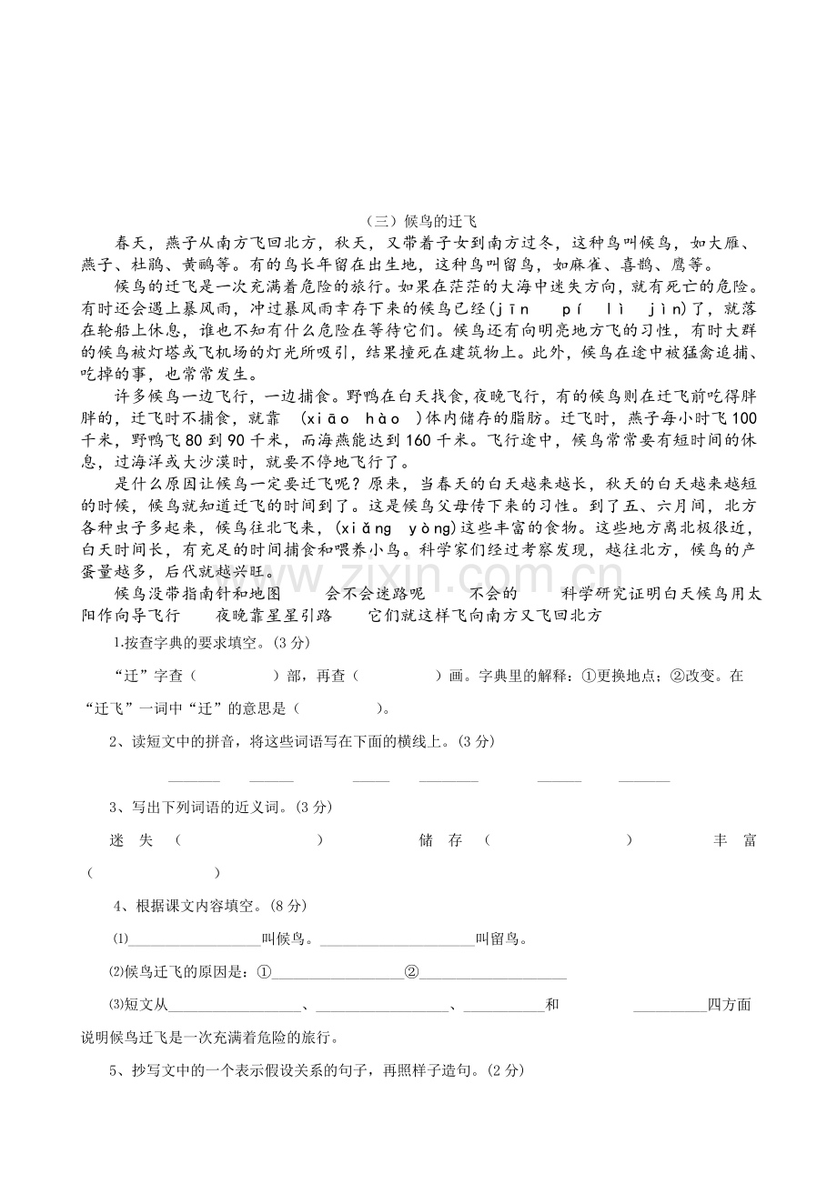 小学五年级语文阅读理解训练.doc_第3页