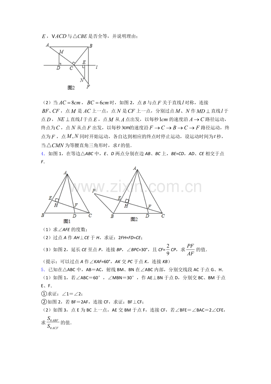 浙教版八年级上册压轴题数学模拟试卷.doc_第2页