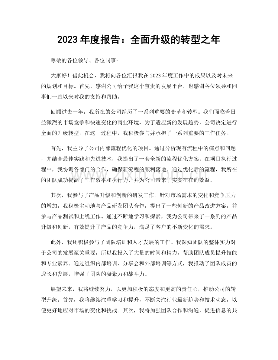 2023年度报告：全面升级的转型之年.docx_第1页