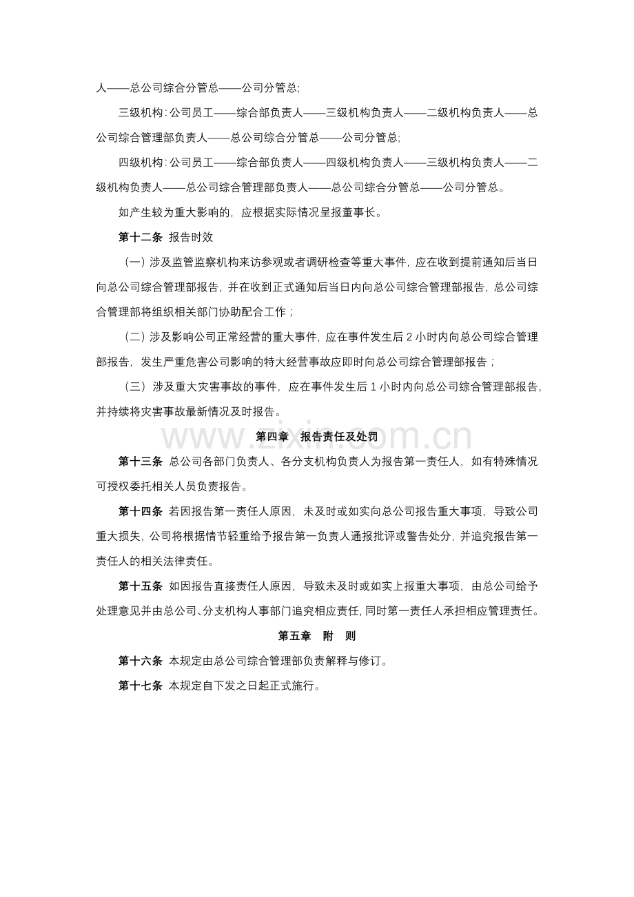 保险股份有限公司重大事项报告管理规定模版.docx_第3页