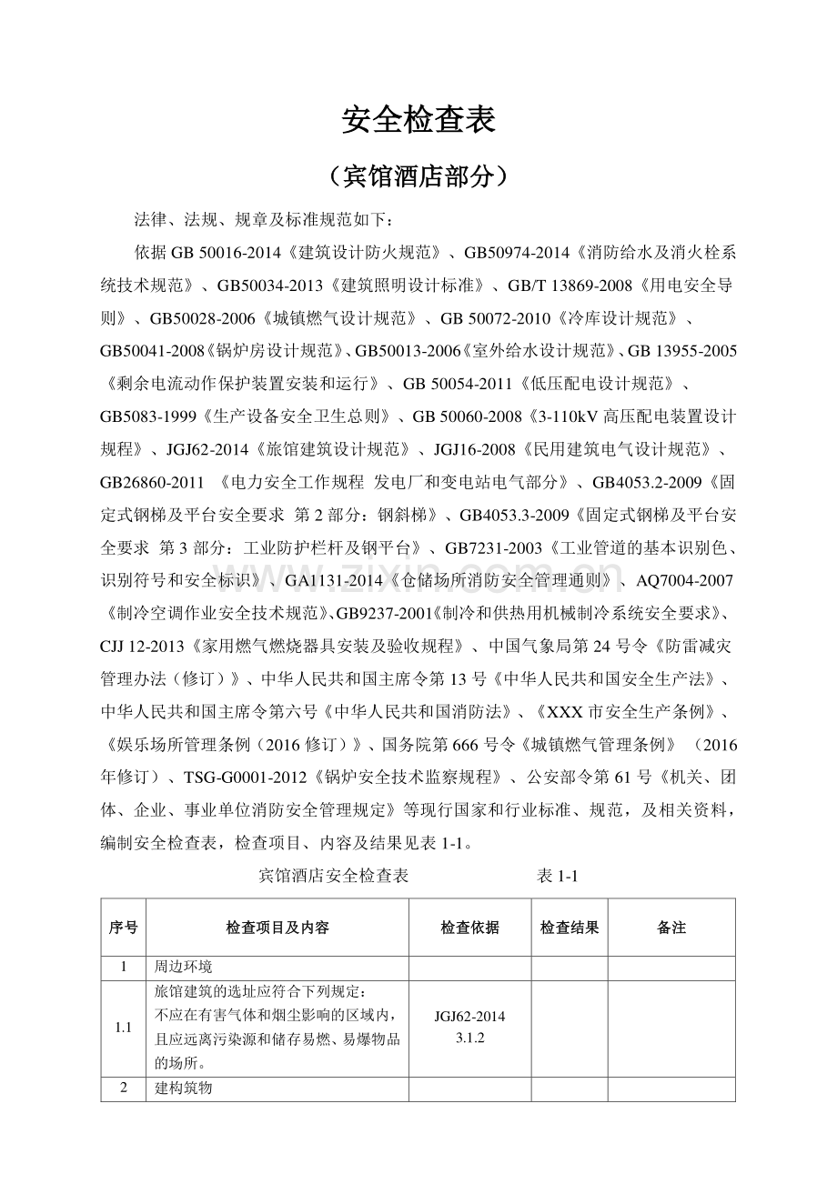 宾馆酒店安全检查表.pdf_第1页