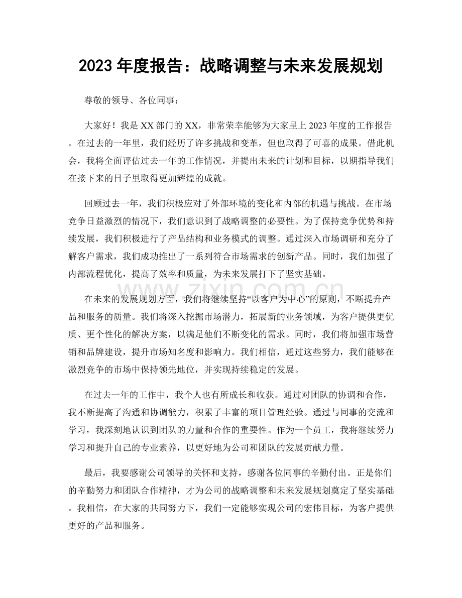 2023年度报告：战略调整与未来发展规划.docx_第1页