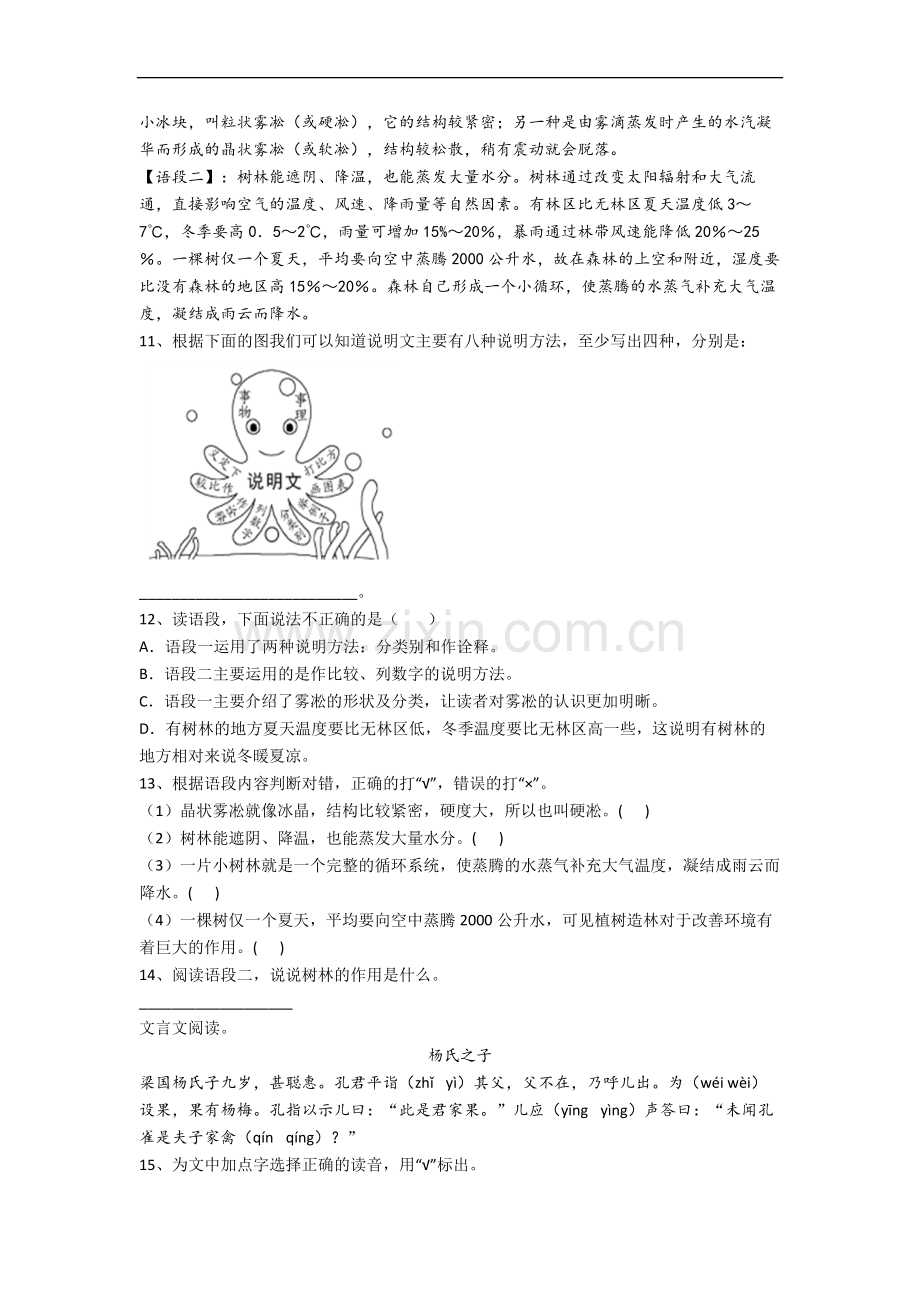 四川省成都市泡桐树小学小学语文五年级下册期末试卷(含答案).docx_第3页