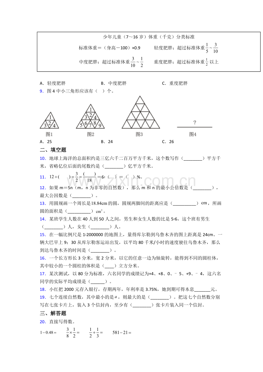 成都市树德实验中学小升初数学期末试卷测试卷附答案.doc_第2页