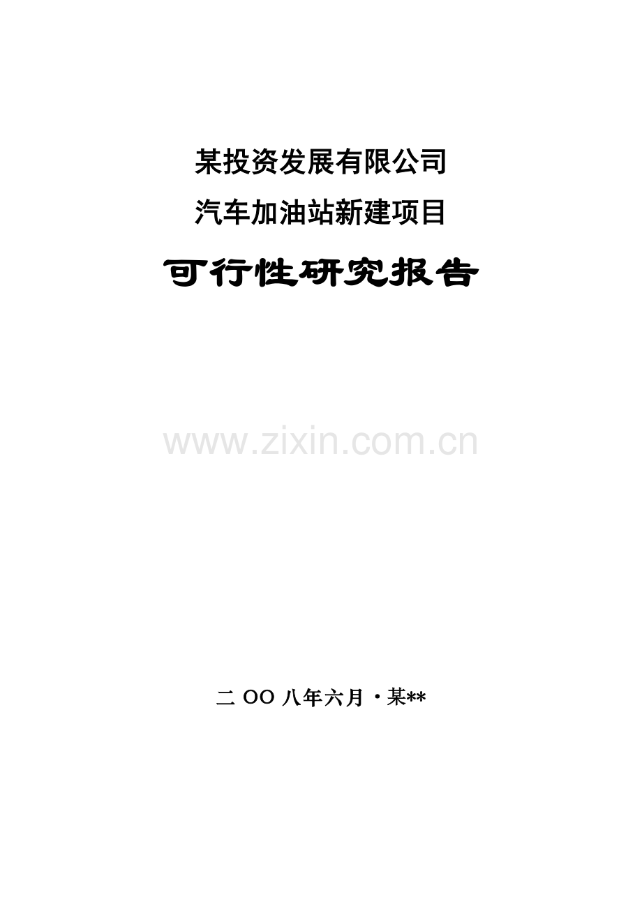 XX公司汽车加油站新建项目可行性计划书书.doc_第1页