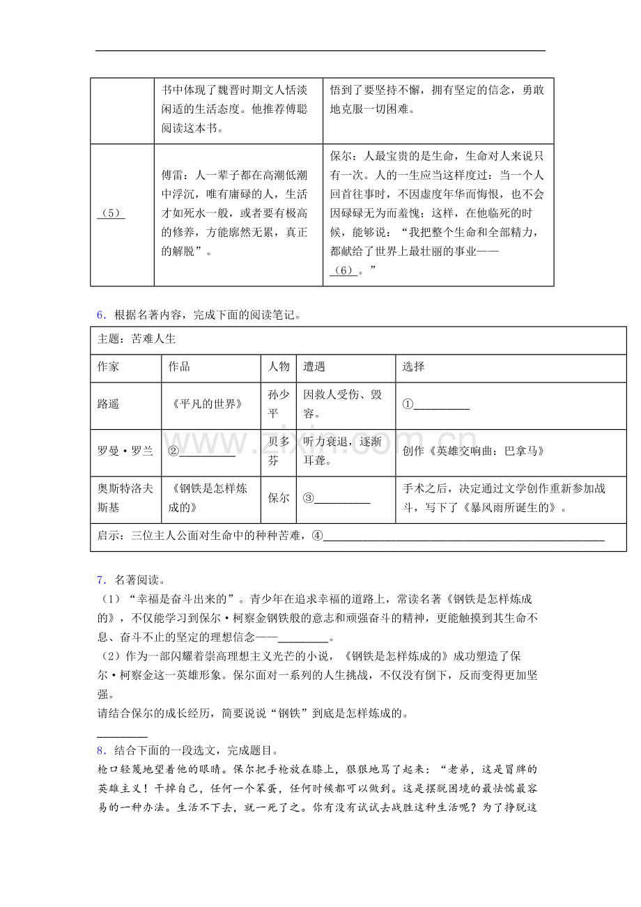 《钢铁是怎样炼成的》名著阅读及答案.doc_第2页